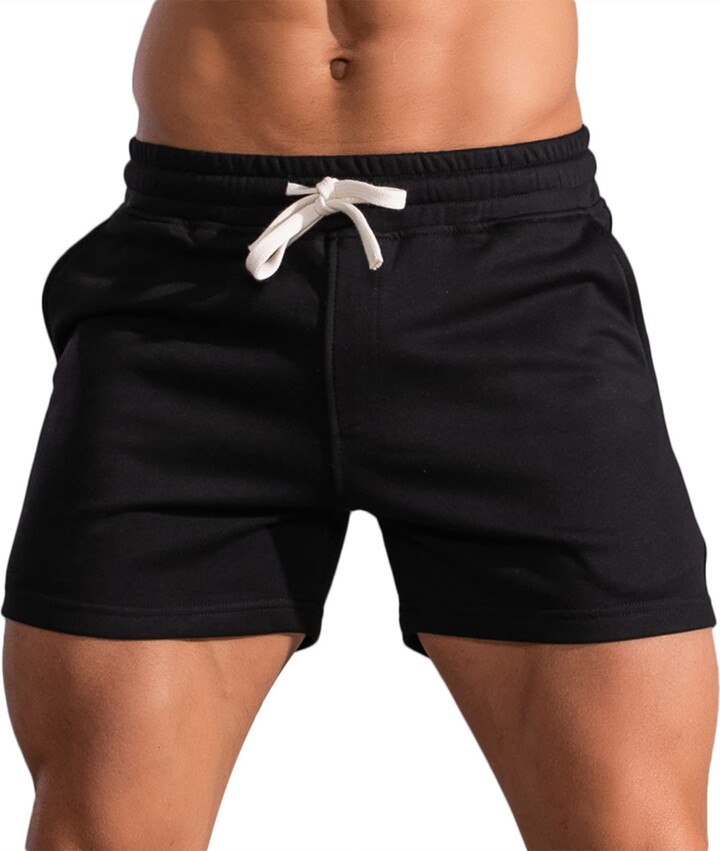 FEOYA Mens Athletic Shorts | Casual Jogger Short Pants for Men | Casual  Elastic Waist Shorts with Pockets for Running Workout Homewear Black L -  ShopStyle