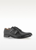 Thumbnail for your product : Forzieri Italian Handcrafted Black Leather Monk Strap Shoes