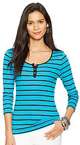 Thumbnail for your product : Lauren Ralph Lauren Striped Scoopneck Shirt