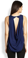 Thumbnail for your product : Haute Hippie Silk Cutout Cowl-Back Top