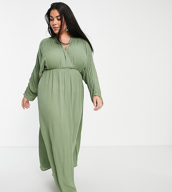 plus size green maxi dress