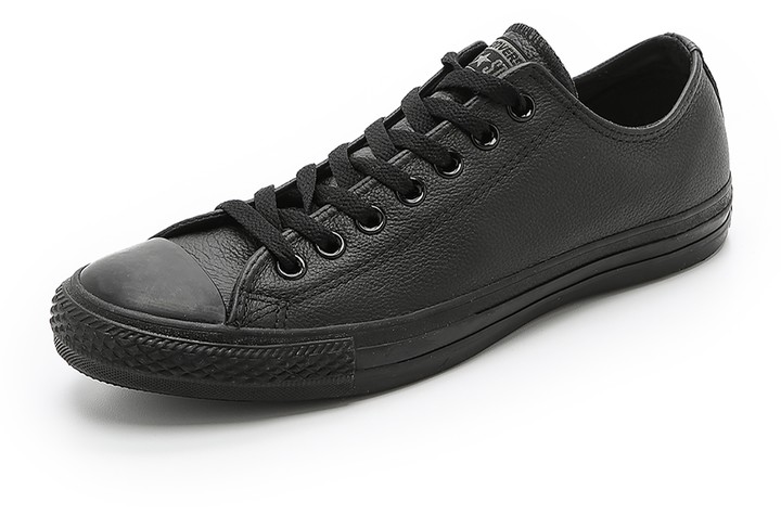 mens all black leather converse