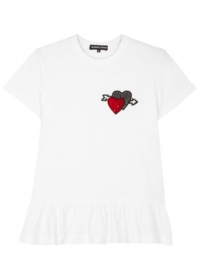 Markus Lupfer White Heart-appliquéd Cotton T-shirt