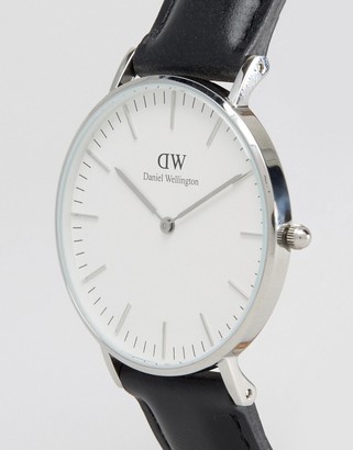 Daniel Wellington Classic Black Sheffield Silver Rim Large Watch