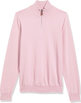 half zip sweater pink