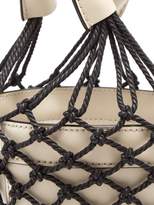 Thumbnail for your product : STAUD Moreau Macrame And Leather Bucket Bag - Womens - Black Cream