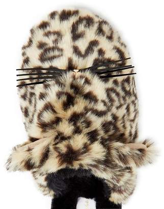 Kate Spade Belindy Leopard Print Faux Fur Cat Slippers