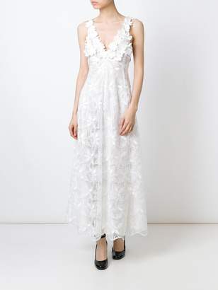 Giamba v-neck floral lace dress