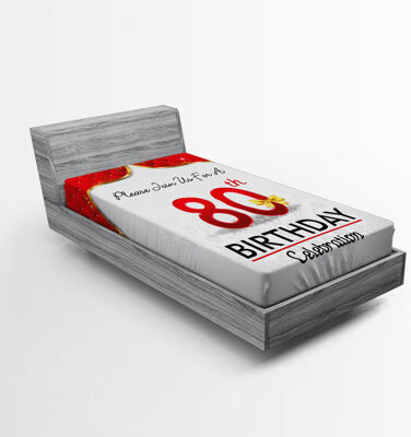 Ambesonne 80Th Birthday Fitted Sheet