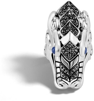 John Hardy Legends Naga Silver Ring with Blue Sapphire Eyes, Size 7
