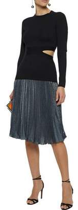 Reem Acra Pleated Lame Skirt