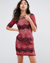Thumbnail for your product : Little Mistress Lace Layered Mini Pencil Dress
