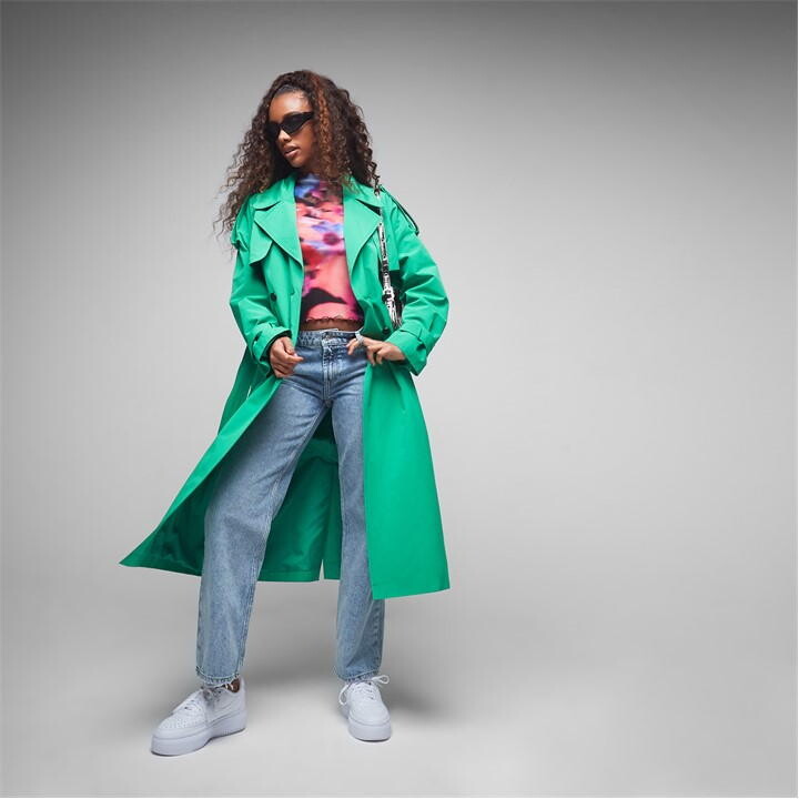 Missguided Green Coat Missguided Trenchcoat