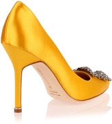 Thumbnail for your product : Manolo Blahnik Hangisi satin pump yellow