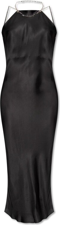 Diesel D-Eliz Chain Necklace Detailed Midi Satin Dress