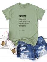 Thumbnail for your product : Shein Slogan Print Round Neck Tee