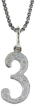 Sabrina Silver Sterling Silver number 3 Charm, 1/2 inch Tall