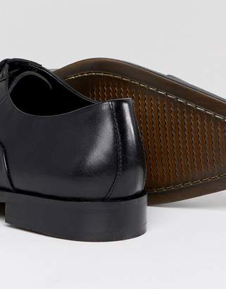 Dune Toe Cap Derby Shoes In Black Leather