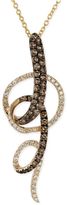 Thumbnail for your product : LeVian Chocolate and White Diamond Swirl Pendant Necklace in 14k Yellow Gold (3/4 ct. t.w.)