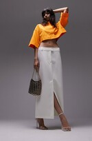 Thumbnail for your product : Topshop Crop Cotton Poplin Button-Up Shirt