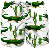 Thumbnail for your product : MC2 Saint Barth Crocodile Cactus Boy Swim Trunks