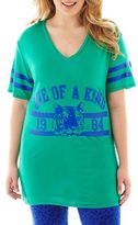 Thumbnail for your product : JCPenney City Streets Short-Sleeve V-Neck Football Tunic - Plus