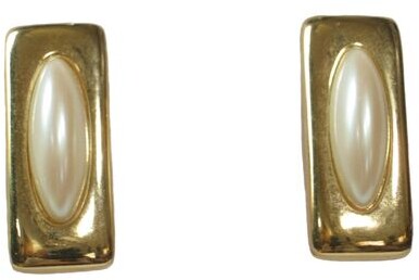 Chanel 70s flower earrings gold gripoix - Vintage Lux