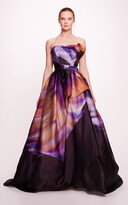 Printed Silk Ball Gown 