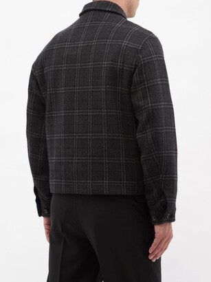 Burberry Hounslow Check Wool-blend Jacket - Black Grey