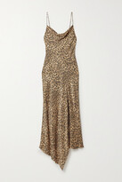 Thumbnail for your product : Alice + Olivia Harmony Draped Leopard-print Satin-twill And Voile Dress