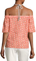 Thumbnail for your product : Bailey 44 Tent Halter-Neck Monkey Printed Top, Orange