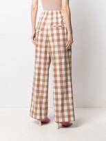 Thumbnail for your product : Jejia High-Rise Check-Print Wide-Leg Trousers