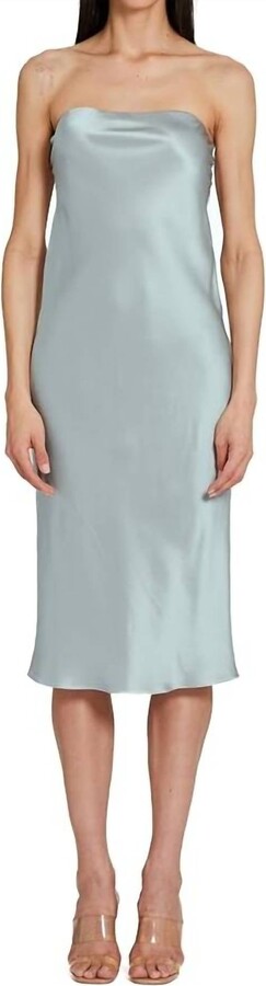 Amanda Uprichard Shiran Strapless Midi Dress In Sea Salt