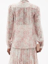Thumbnail for your product : Giambattista Valli Floral-print Pussy-bow Silk-chiffon Blouse - Pink Multi
