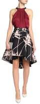 Thumbnail for your product : Halston Asymmetric Printed Satin Skirt