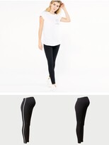 Thumbnail for your product : New Look 2 Pack Side Stripe Maternity Leggings - Black