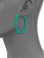 Thumbnail for your product : ginette_ny Maria 18K Rose Gold & Turquoise Beaded Hoop Earrings