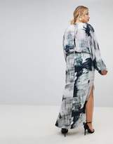 Thumbnail for your product : ASOS Curve Balloon Sleeve Maxi Dress In Abstract Print