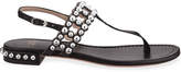 Thumbnail for your product : Stuart Weitzman Taxi Studded T-Strap Flat Sandals