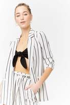 Thumbnail for your product : Forever 21 Striped Open-Front Blazer