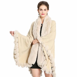 faux fur trimmed wraps shawls