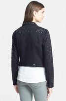 Thumbnail for your product : MICHAEL Michael Kors Studded Crop Denim Jacket