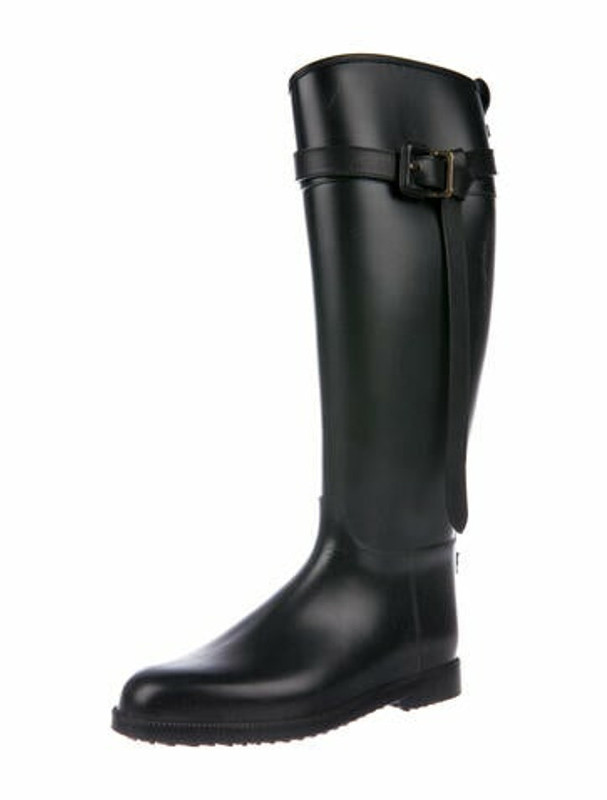 Burberry Rubber Riding Boots Black - ShopStyle