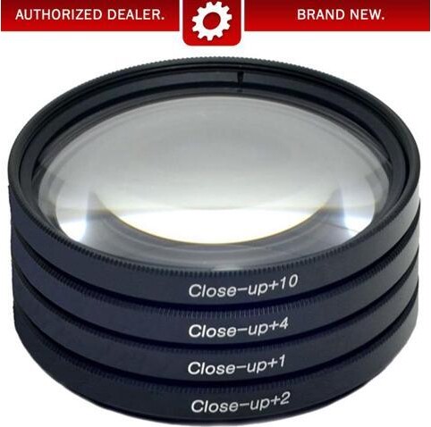 Deco Gear 49mm 4pc HD Macro Close-Up Lens Filter Set +1 +2 +4 +10 with Protective Wallet