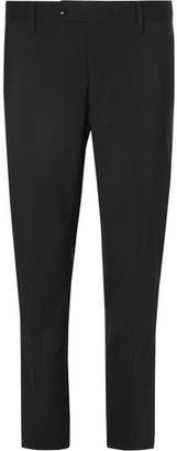 Mr P. - Black Cropped Stretch Wool-blend Trousers - Black