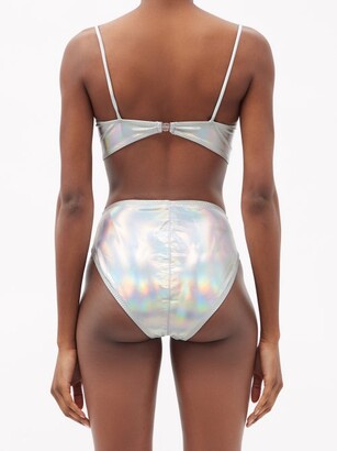 Norma Kamali High-rise Iridescent Bikini Briefs - Silver