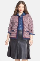 Thumbnail for your product : Foxcroft Graphic Jacquard Cardigan (Plus Size) (Online Only)