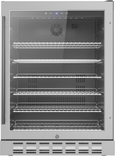 Empava 23.4 In. 140 (12 Oz.) Can Built-in / Freestanding Beverage Cooler Fridge W/ Temp Controls Adjustable Shelves In Black