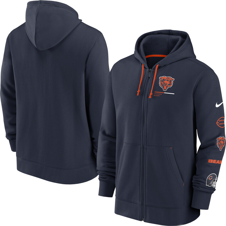 Men's Nike Navy Chicago Bears Surrey Full-Zip Hoodie