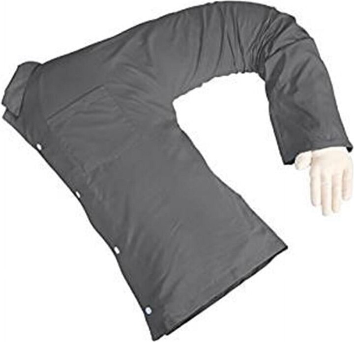 Living Healthy Products Boyfriend Pillow Gray - Original One Armed Man for Single Women - Unique Funny Novelty Idea The Companion Snuggle Pillow